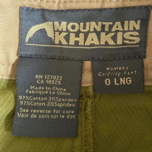 Mountain Khakis | Cottonwood Cord in Avacado - Picture 5 of 9